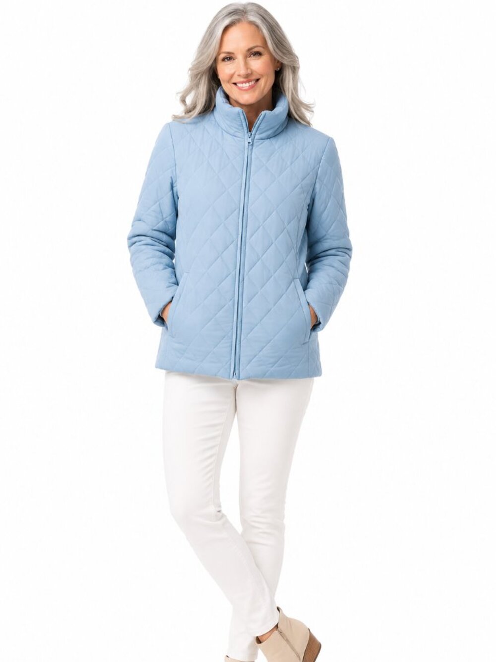 IZOD Outwear - Baby Blue Quilted Coat - M